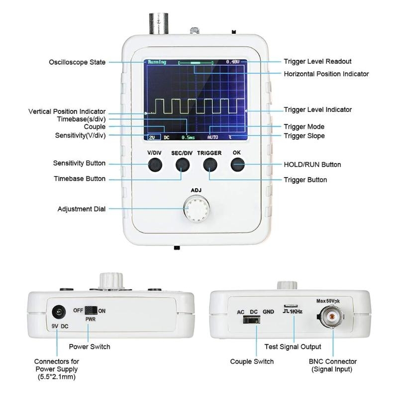 Oscilloscope Dso Mini - Draagbare mini TFT digitale oscilloscoop met