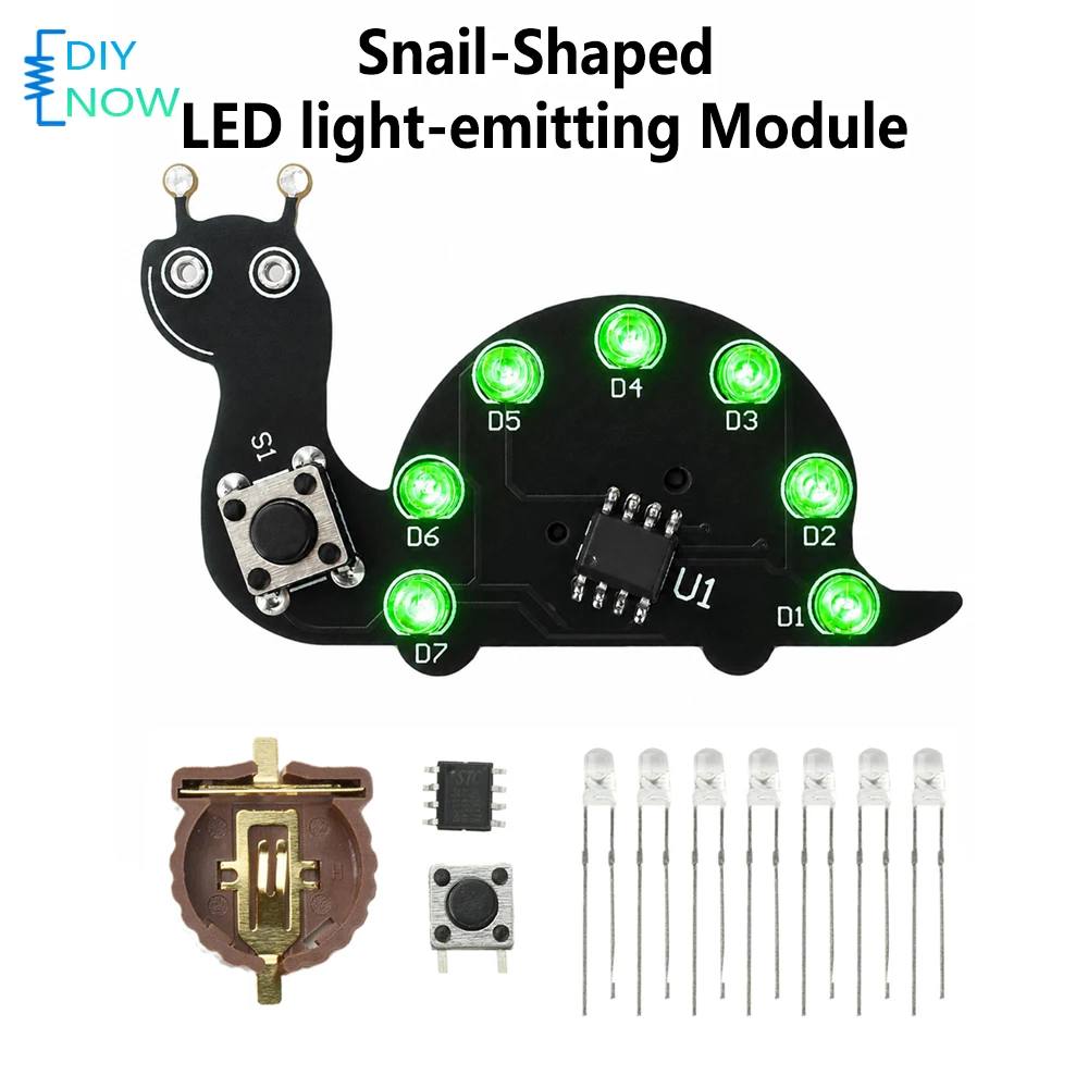 Diy Electronics Projects For Beginners - Slakvormig LED-lampje met vloeiende lichteffecten, oefenbord
