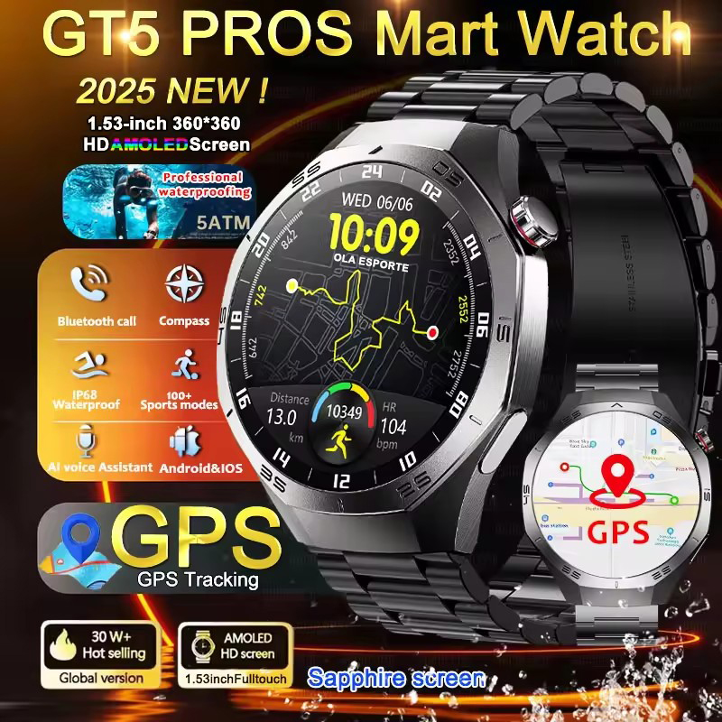 Diy Wearable Electronics - Ronde GPS Smart Horloge Waterdicht BT