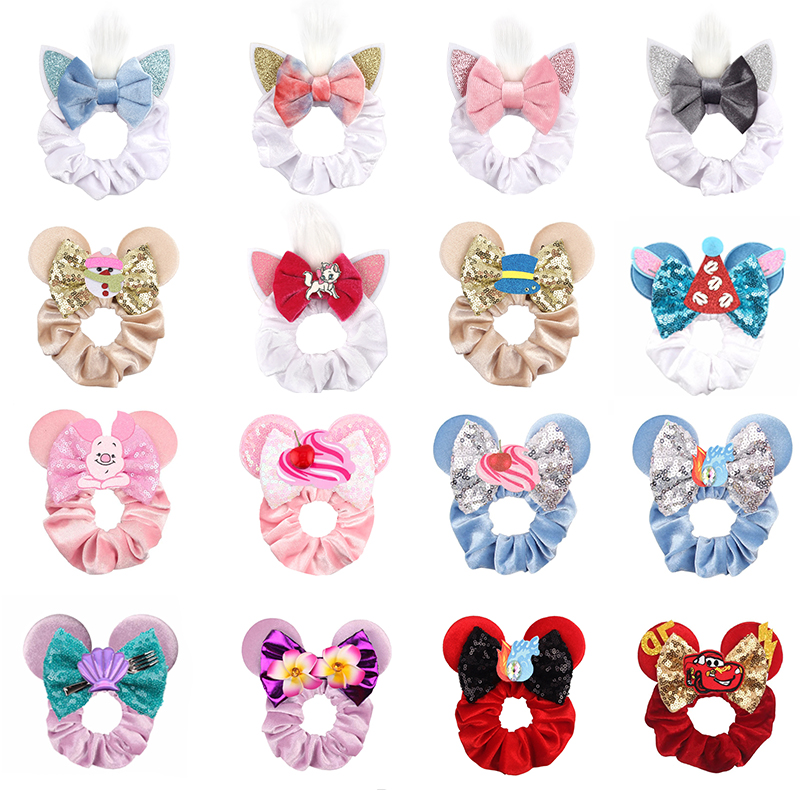 Diy Mouse Electronics - Nieuwe muis oren fluwelen scrunchies haarband