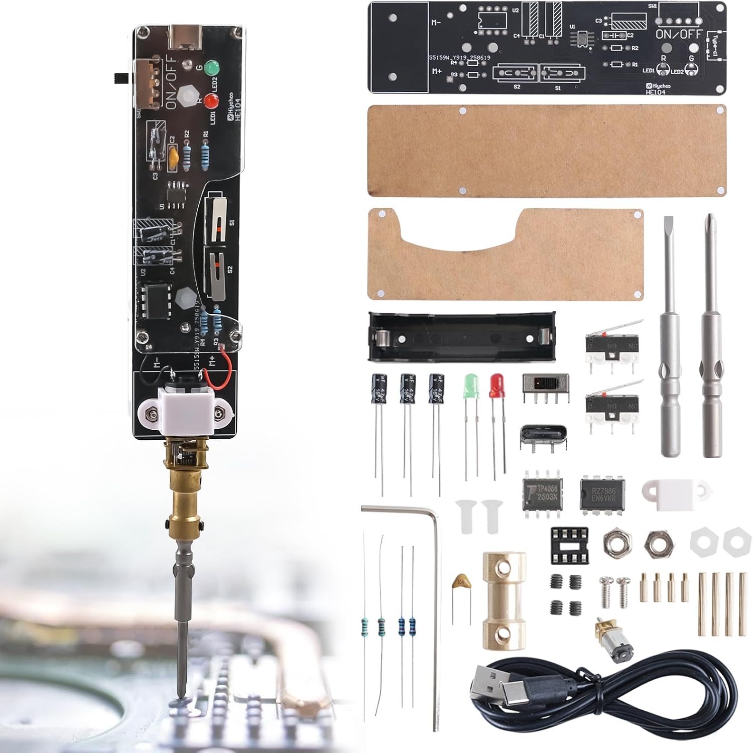 Diy Home Electronics Lab - USB oplaadbare elektrische schroevendraaier soldeerprojectkit met