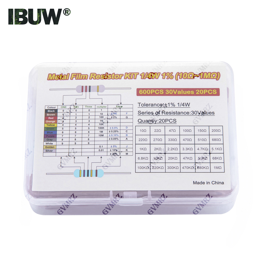 600 STKS 30 Waarden 1/4 W Meta - Diy Electronics Repair Kit recensie en prijs