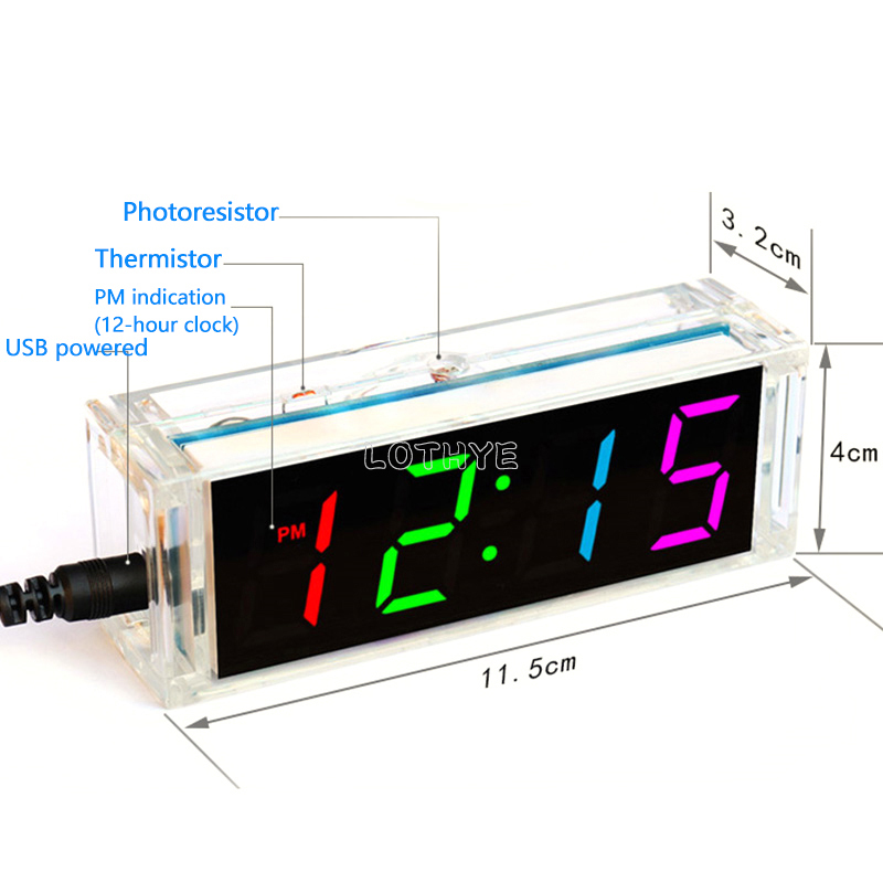Digitale buis DIY-klokset Temp - Diy Electronics Youtube recensie en prijs