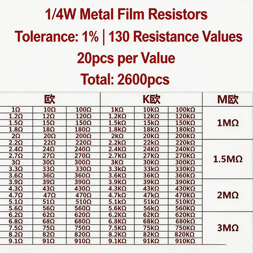 2600 stuks metaalfilmweerstand - Diy Electronics Project Kit recensie en prijs