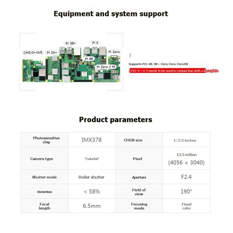 IMX378-190 12.3MP Camera Fishe - Raspberry Pi Zero recensie en prijs